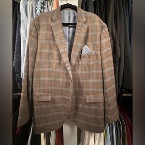 Johnston & Murphy Classic Men's Brown Plaid Blazer